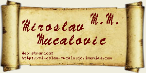 Miroslav Mučalović vizit kartica